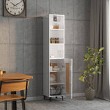 ZNTS Highboard High Gloss White 34.5x34x180 cm Engineered Wood 3115624