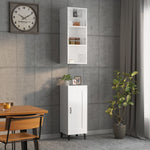 ZNTS Highboard High Gloss White 34.5x34x180 cm Engineered Wood 3115624