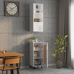 ZNTS Highboard High Gloss White 34.5x34x180 cm Engineered Wood 3115624