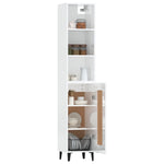 ZNTS Highboard High Gloss White 34.5x34x180 cm Engineered Wood 3115624