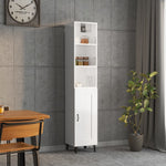 ZNTS Highboard High Gloss White 34.5x34x180 cm Engineered Wood 3115624