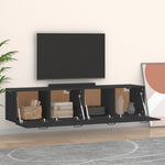 ZNTS Wall Cabinets 2 pcs Black 60x36.5x35 cm Engineered Wood 3115637