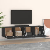 ZNTS Wall Cabinets 2 pcs Black 60x36.5x35 cm Engineered Wood 3115637