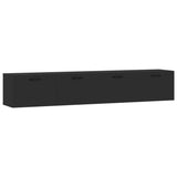 ZNTS Wall Cabinets 2 pcs Black 100x36.5x35 cm Engineered Wood 3115669