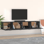 ZNTS Wall Cabinets 2 pcs Black 100x36.5x35 cm Engineered Wood 3115669