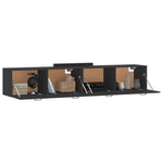 ZNTS Wall Cabinets 2 pcs Black 100x36.5x35 cm Engineered Wood 3115669