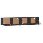 ZNTS Wall Cabinets 2 pcs Black 100x36.5x35 cm Engineered Wood 3115669