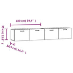 ZNTS Wall Cabinets 2 pcs Black 100x36.5x35 cm Engineered Wood 3115669