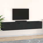 ZNTS Wall Cabinets 2 pcs Black 100x36.5x35 cm Engineered Wood 3115669