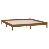 ZNTS LED Bed Frame Honey Brown 140x200 cm Solid Wood 820609