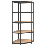 ZNTS 5-Layer Corner Shelf Anthracite Steel&Engineered Wood 152874