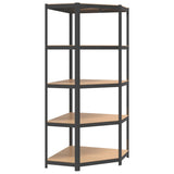 ZNTS 5-Layer Corner Shelf Anthracite Steel&Engineered Wood 152874