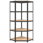 ZNTS 5-Layer Corner Shelf Anthracite Steel&Engineered Wood 152874