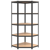 ZNTS 5-Layer Corner Shelf Anthracite Steel&Engineered Wood 152874