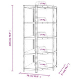 ZNTS 5-Layer Corner Shelf Anthracite Steel&Engineered Wood 152874