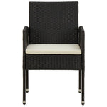 ZNTS 7 Piece Outdoor Dining Set Poly Rattan Black 3120108