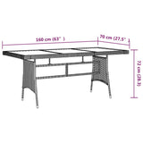 ZNTS 7 Piece Outdoor Dining Set Poly Rattan Black 3120108