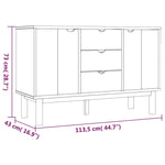 ZNTS Sideboard OTTA 113.5x43x73 cm Solid Wood Pine 348591