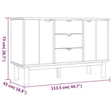 ZNTS Sideboard OTTA 113.5x43x73 cm Solid Wood Pine 348591