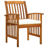 ZNTS Garden Dining Chairs 4 pcs with Cushions Solid Wood Acacia 3120444