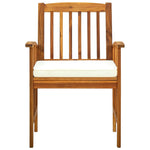 ZNTS Garden Dining Chairs 4 pcs with Cushions Solid Wood Acacia 3120444