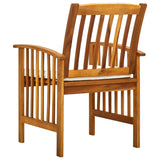 ZNTS Garden Dining Chairs 4 pcs with Cushions Solid Wood Acacia 3120444