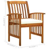 ZNTS Garden Dining Chairs 4 pcs with Cushions Solid Wood Acacia 3120444