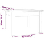 ZNTS Coffee Table White 45x45x30 cm Solid Wood Pine 814225