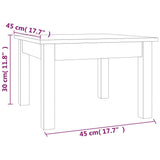 ZNTS Coffee Table White 45x45x30 cm Solid Wood Pine 814225