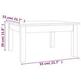 ZNTS Coffee Table White 55x55x30 cm Solid Wood Pine 814230