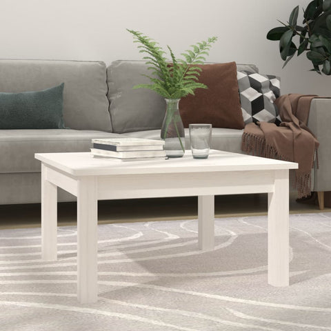 ZNTS Coffee Table White 55x55x30 cm Solid Wood Pine 814230