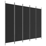 ZNTS 5-Panel Room Divider Black 250x200 cm Fabric 350189