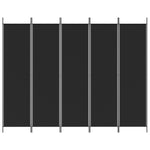 ZNTS 5-Panel Room Divider Black 250x200 cm Fabric 350189