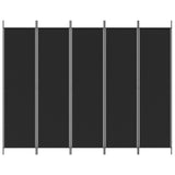 ZNTS 5-Panel Room Divider Black 250x200 cm Fabric 350189