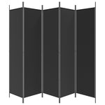 ZNTS 5-Panel Room Divider Black 250x200 cm Fabric 350189
