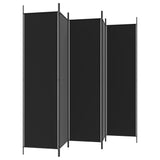 ZNTS 5-Panel Room Divider Black 250x200 cm Fabric 350189
