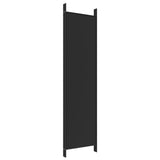 ZNTS 5-Panel Room Divider Black 250x200 cm Fabric 350189
