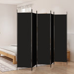 ZNTS 5-Panel Room Divider Black 250x200 cm Fabric 350189
