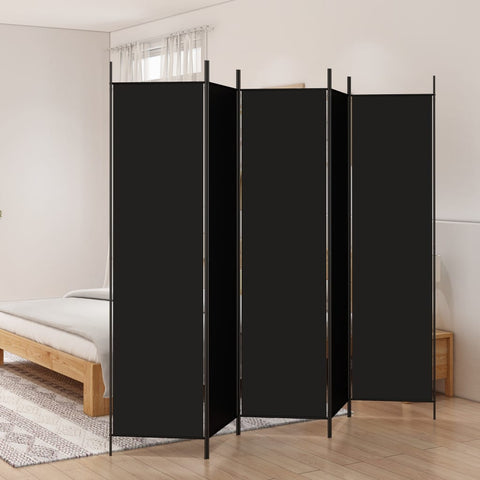 ZNTS 5-Panel Room Divider Black 250x200 cm Fabric 350189