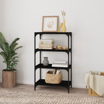 ZNTS Book Cabinet Black 60x33x100 cm Engineered Wood and Steel 819327