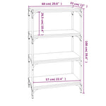 ZNTS Book Cabinet Black 60x33x100 cm Engineered Wood and Steel 819327