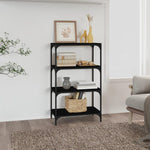 ZNTS Book Cabinet Black 60x33x100 cm Engineered Wood and Steel 819327