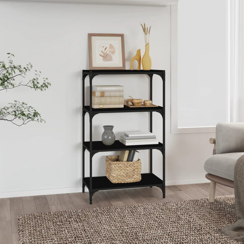ZNTS Book Cabinet Black 60x33x100 cm Engineered Wood and Steel 819327