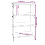 ZNTS Book Cabinet Grey Sonoma 60x33x100 cm Engineered Wood and Steel 819330