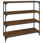 ZNTS Book Cabinet Brown Oak 100x33x100 cm Engineered Wood and Steel 819361