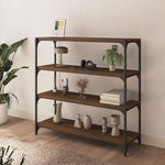 ZNTS Book Cabinet Brown Oak 100x33x100 cm Engineered Wood and Steel 819361