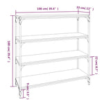ZNTS Book Cabinet Brown Oak 100x33x100 cm Engineered Wood and Steel 819361
