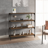ZNTS Book Cabinet Brown Oak 100x33x100 cm Engineered Wood and Steel 819361