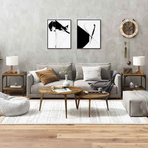 ZNTS Side Tables 2 pcs Smoked Oak 40x40x40 cm Engineered Wood 819382