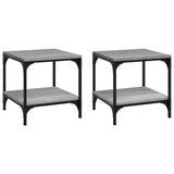 ZNTS Side Tables 2 pcs Grey Sonoma 40x40x40 cm Engineered Wood 819384